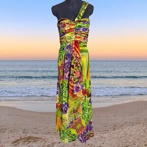 Cache vintage y2k 2000's floral long dress gown prom homecoming wedding guest 6